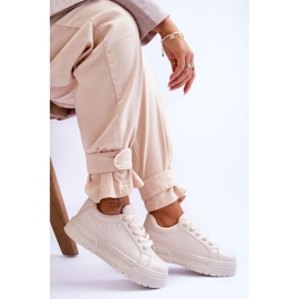 FG2 Pantofi sport comozi cu platformă de damă Bej Devan 6