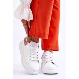 Pantofi Sport Dama Cu Motiv Decorativ Alb-Auriu Delight 1