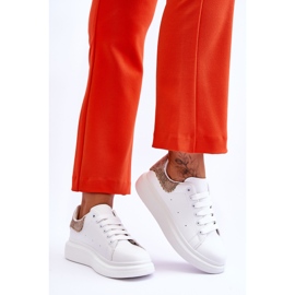 Pantofi Sport Dama Cu Motiv Decorativ Alb-Auriu Delight 2