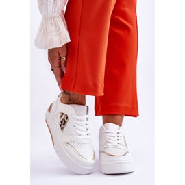 Pantofi sport de damă din piele leopard alb Nancey 1