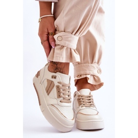 FI1 Pantofi sport de damă din piele Bej Nancey 1