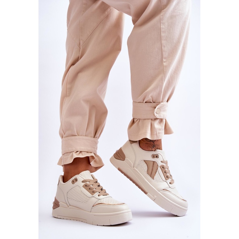 FI1 Pantofi sport de damă din piele Bej Nancey 2