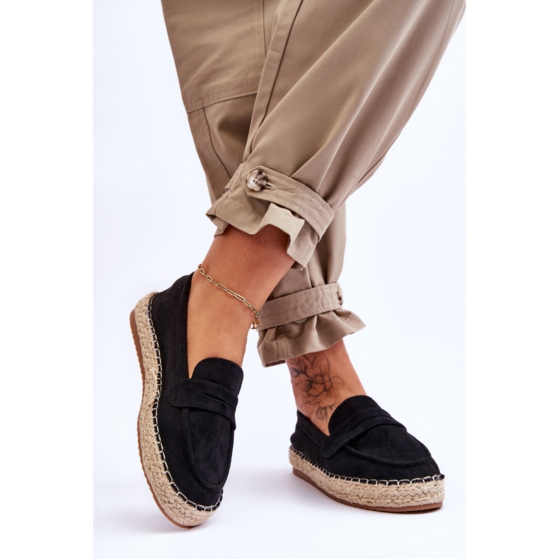 Espadrile din piele intoarsa pentru dama neagra Keyla negru 2