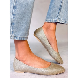 Seastar Balerini Chiesa Gold cu sclipici de aur 2 Seastar Balerini Chiesa Gold cu sclipici de aur 2