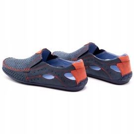 Olivier Pantofi de vara barbati, mocasini 901, bleumarin si rosu albastru 4