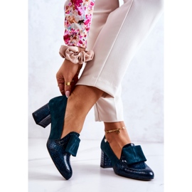 PA2 Pompi Diana din piele intoarsa verzi din piele de sarpe verde 2