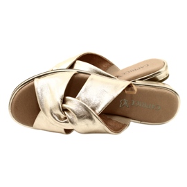 Papuci Caprice confortabili pentru femei Platino Metalik 9-27100-20 959 de aur 4
