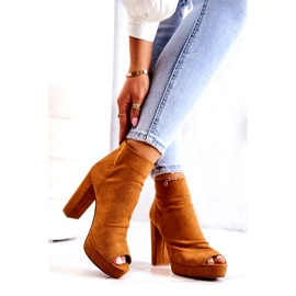 Sweet Shoes Cizme pe o bară cu vârfuri deschise Camel Adore portocale 2 Sweet Shoes Cizme pe o bară cu vârfuri deschise Camel Adore portocale 2