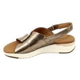 Sandale Caprice Taupe din piele metalica 9-28702-20 341 de aur 3