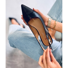 Seastar Balerini cu toc deschis de la Sanaz Black negru 2