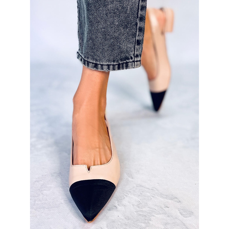 Seastar Balerini cu toc deschis din Bej Sanaz 2