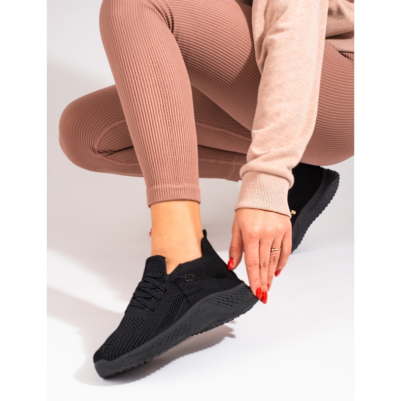 Pantofi sport dama din material textil Shelovet negru 2