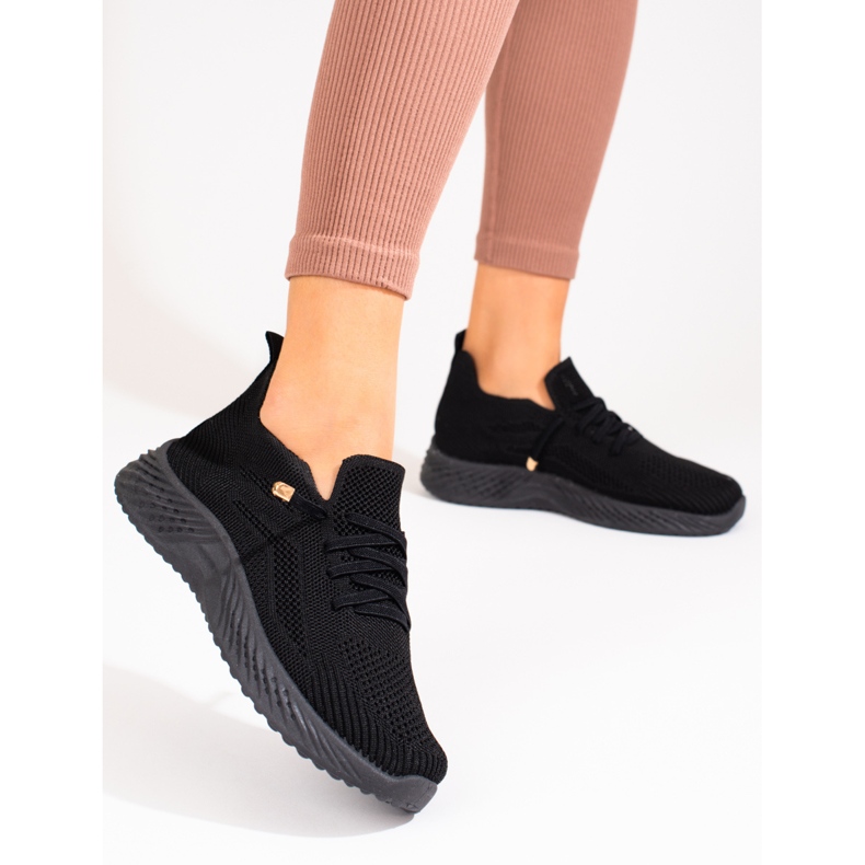 Pantofi sport dama din material textil Shelovet negru 1