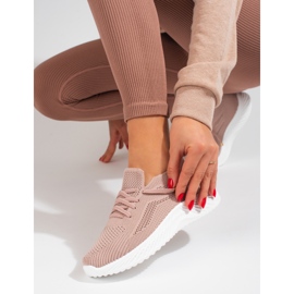 Pantofi sport dama textile Shelovet roz pudrat 2