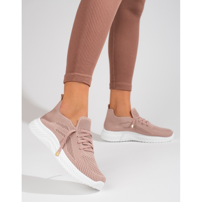 Pantofi sport dama textile Shelovet roz pudrat 1
