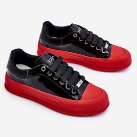 Pantofi de damă cu platformă lăcuită GOE LL2N4021 Negru-Roșu roşu 1