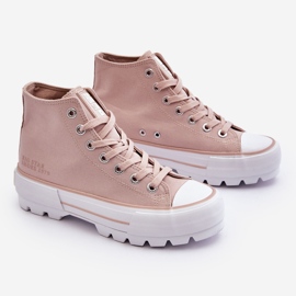 Pantofi cu platformă textilă înaltă Big Star LL274157 Nud roz 1