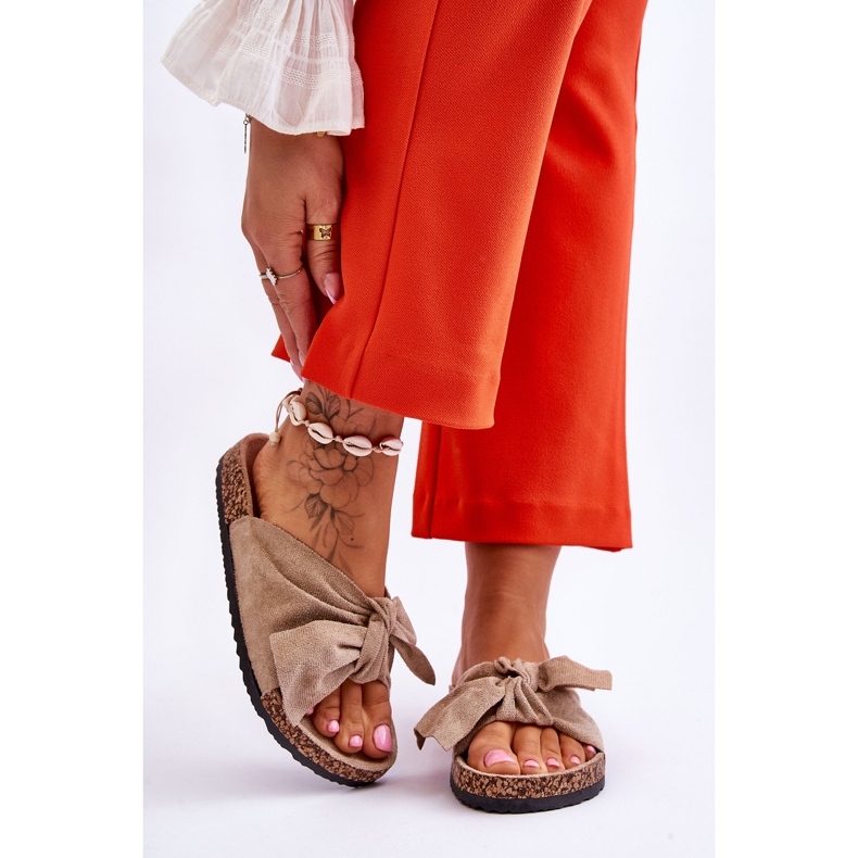 PS1 Papuci Wendy Beige Inchis din Pluta bej 1