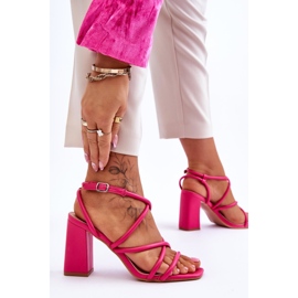 FJ1 Sandale clasice cu toc înalt Fuchsia Lucetta roz 3