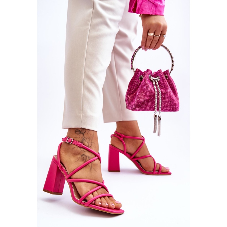 FJ1 Sandale clasice cu toc înalt Fuchsia Lucetta roz 2