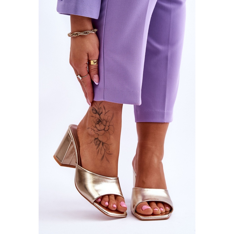 Papuci Clasici Piele Dama Loara Aurie de aur 1