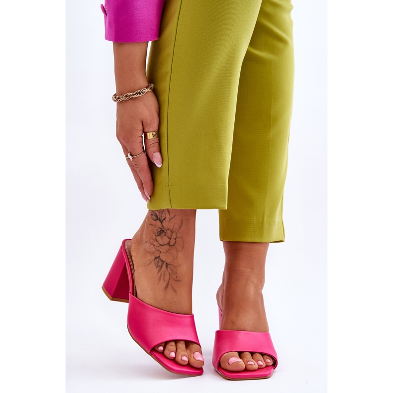 FJ1 Papuci Clasici Piele Dama Fuchsia Loara roz 1