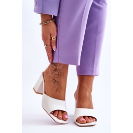 FJ1 Papuci de piele clasici de dama alb Loara 1