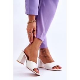 FJ1 Papuci de piele clasici de dama alb Loara 2