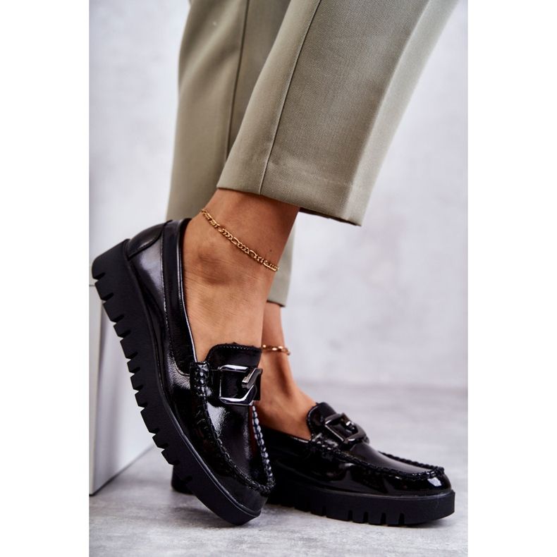 Sergio Leone Mocasini Lacuiti Pe Platforma Kjersti Neagra negru 4