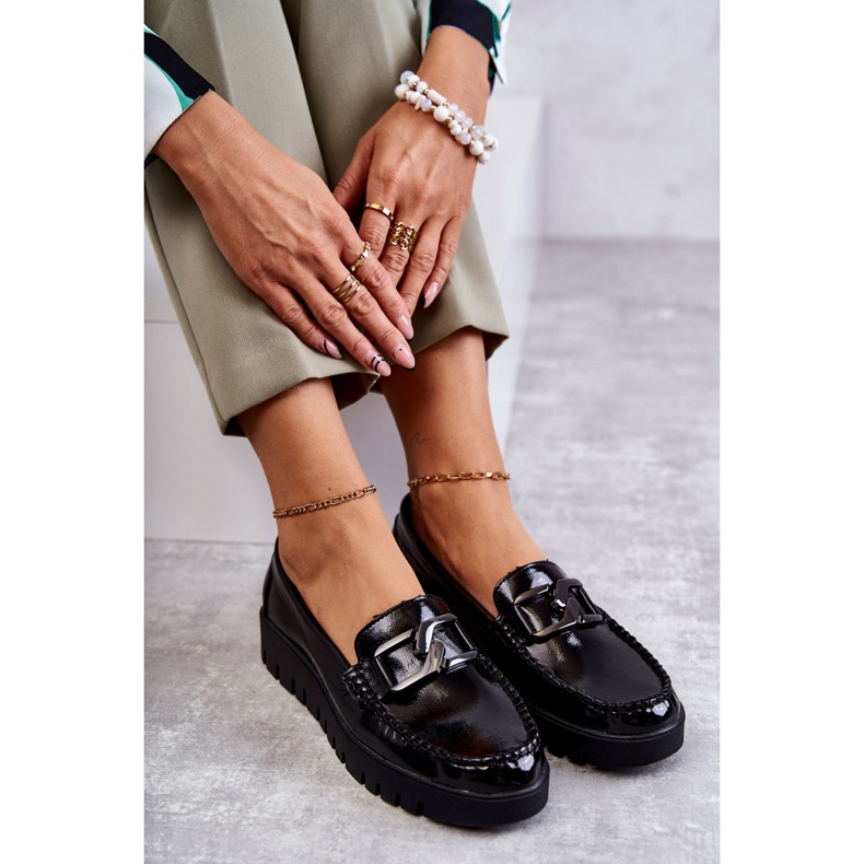 Sergio Leone Mocasini Lacuiti Pe Platforma Kjersti Neagra negru 3