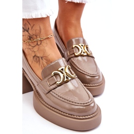 S.Barski Pompe la modă cu tocuri masive bej Imani 3