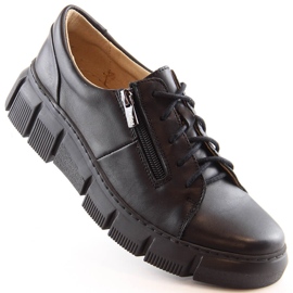 Pantofi de dama comozi din piele neagra Helios 413 negru 1