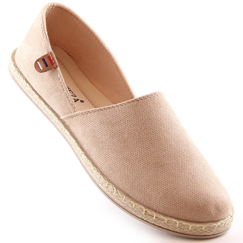 Espadrile cu slip-on damă din piele intoarsa bej Vinceza 34591 1