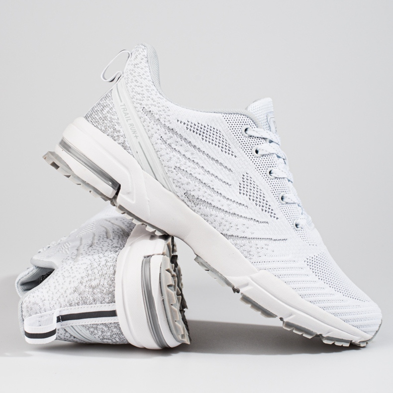 Pantofi sport albi pentru bărbați pe talpă groasă DK 1