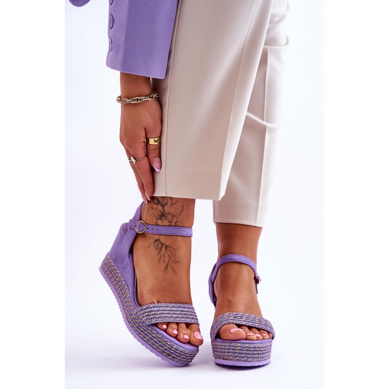 Sandale clasice cu pană pentru femei Violet Malmo 1