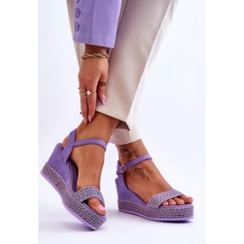 Sandale clasice cu pană pentru femei Violet Malmo 2
