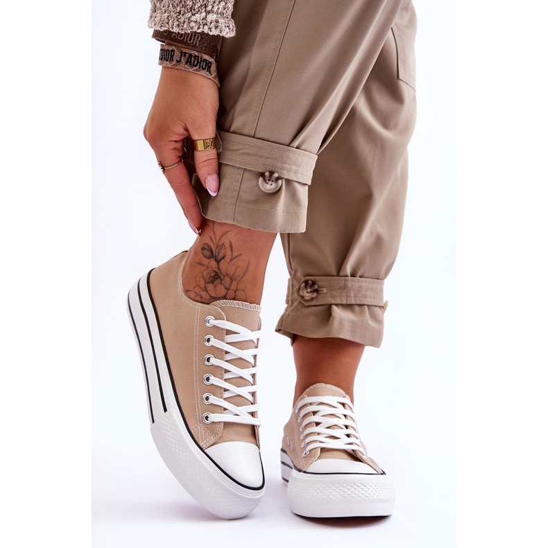 FB2 Pantofi de damă pe o platformă groasă Bej Ember 1