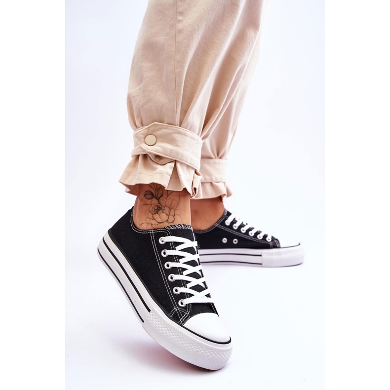 FB2 Pantofi de damă pe o platformă masivă Black Ember negru 2