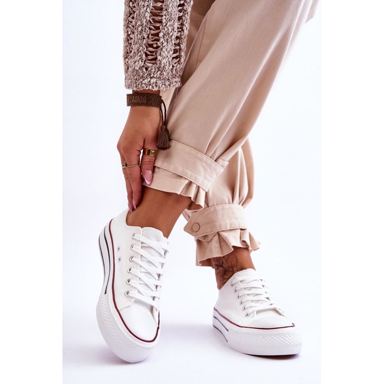 FB2 Pantofi de damă pe o platformă masivă White Ember alb 2