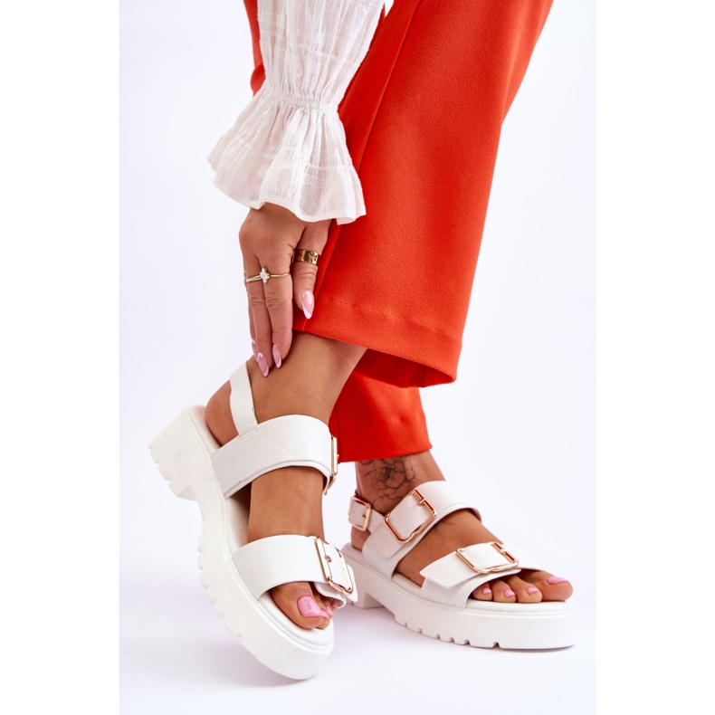 FB2 Sandale Confortabile Piele Albe Alayah 2