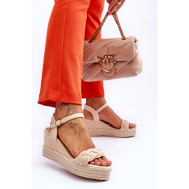 FB2 Sandale clasice din piele intoarsa Bej Denisse maro 2