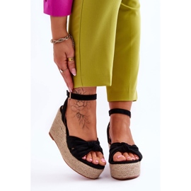 Sandale cu pană pentru femei Kendall negre negru 1