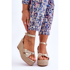 Sandale cu pană Kendall aurii pentru femei de aur 1 Sandale cu pană Kendall aurii pentru femei de aur 1