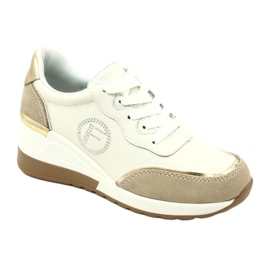 Filippo DP4660/23 WH BE pantofi sport cu șireturi alb și bej 1