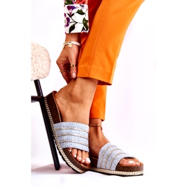 S.Barski Flip-flops clasici pentru femei cu lant, albastru 1