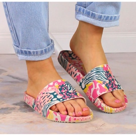 Papuci de dama comozi, elastici, parfumati multicolori ZAXY Manifestar Color Slide HH285097 4