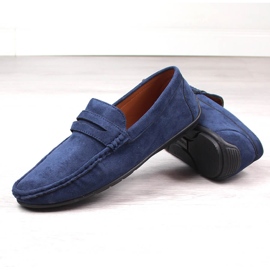 Mocasini slip-on pentru bărbați, albastru bleumarin, McKeylor 2259 4