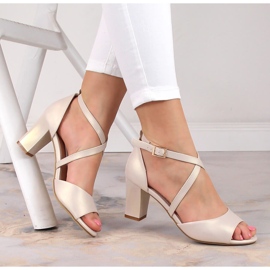 Sandale de damă bej perlat pe post Sergio Leone SK862 2