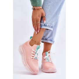 Pantofi de damă cu șosete slip-on GOE JJ2N4081 roz deschis 1