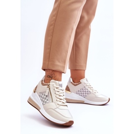 Pantofi de damă la modă cu pană Beige Jolly bej 2